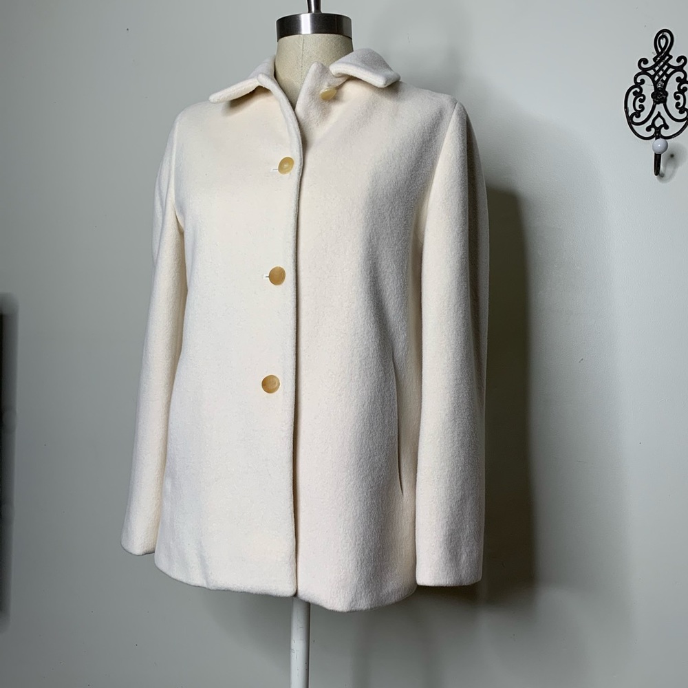 Soft Camel Hair Winter White Coat by Mine Sz M - Picture 4 of 8